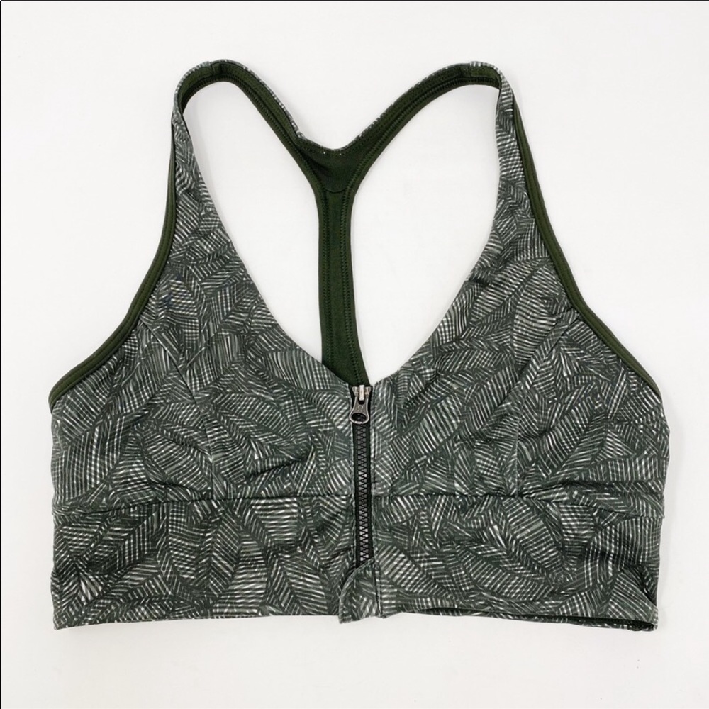 LULULEMON Cool To Street Bra 6 Zip Up Gator Green